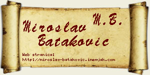 Miroslav Bataković vizit kartica